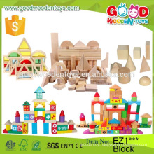 2016 Top Sale Natural Wood Toys Blocks for Children Colorful Building Block Set Educational Block for Kids